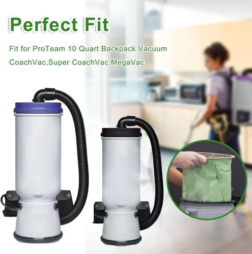 Miniatura 4 de Paquete de 20 bolsas de vacío 100331 QT de repuesto para mochila ProTeam de 10 cuartos de galón, compatibles con CoachVac, Super CoachVac, MegaVac