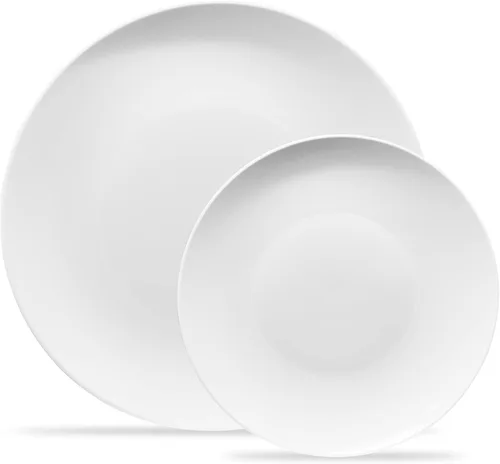 Miniatura 13 de Plasticpro - Juego de platos combinados de 32 piezas que incluye platos de 16 a 7 pulgadas y platos negros de 16 a 10 pulgadas con borde plateado