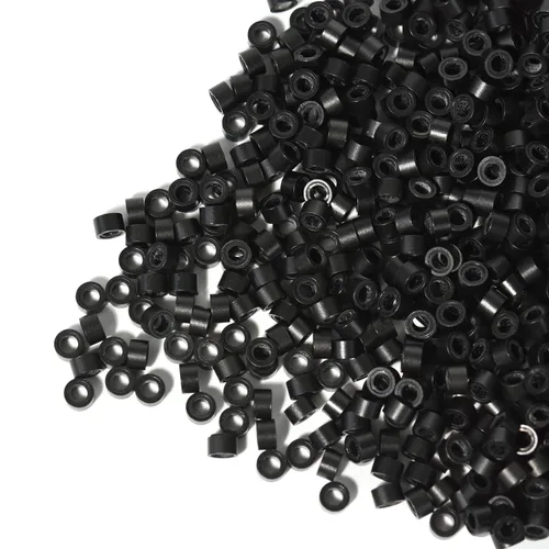 Miniatura 6 de 1000 extensiones de cabello con forro de silicona de 0.197 pulgadas, microenlaces, cuentas de silicona forradas para extensiones de cabello humano
