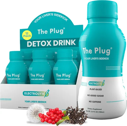Miniatura 14 de The Plug Bebida de desintoxicación y reparación de limpieza del hígado, bebida electrolítica a base de plantas para apoyo y salud hepática, alivio