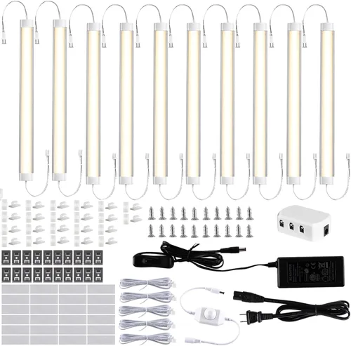 Miniatura 8 de LABOREDUCER Enchufe de iluminación para debajo del gabinete, blanco frío, 6000 K, paquete de 6 luces LED de 11 pulgadas para debajo del gabinete