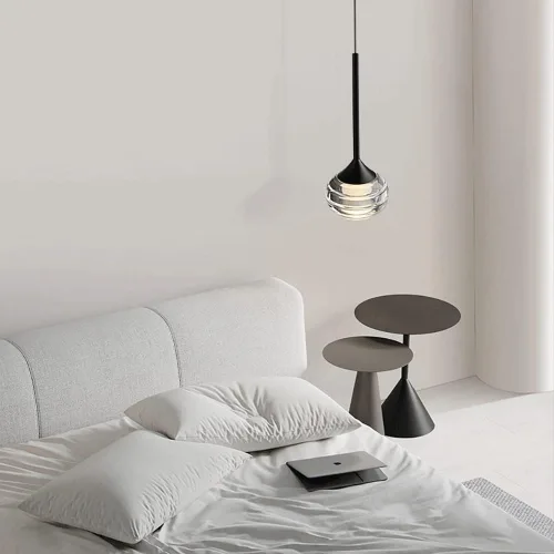Miniatura 3 de Lámpara colgante de metal negro Mini lámpara colgante esférica con pantalla de bola de vidrio moderna 12W regulable Lámparas de suspensión nórdico