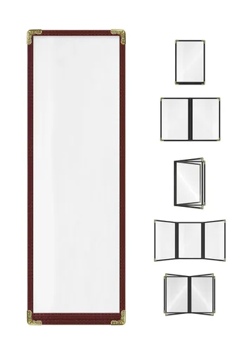 Miniatura 20 de Goodsmart - Fundas para menú de restaurante, paquete de 25 unidades, color negro, 2 vistas, soportes para menú de carga superior, cubiertas