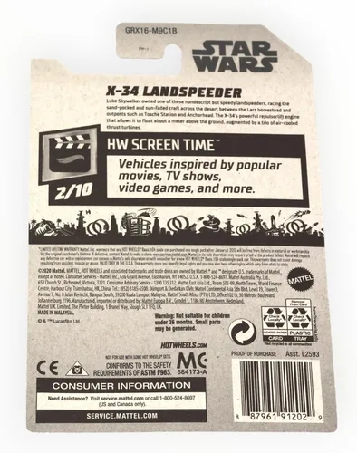 Miniatura 2 de Hot Wheels X 34 Landspeeder, [Marrón] 12/250 Tiempo de pantalla 2/10 Star Wars