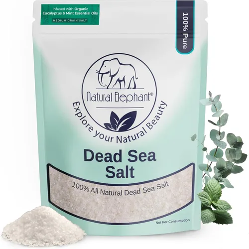 Miniatura 7 de Natural Elephant Sal de baño de lavanda del mar muerto y remojo de pies para relajarse y nutrir, 100% puro con aceite esencial de lavanda orgánico