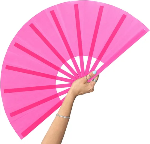 Miniatura 8 de Ventilador grande de 13 pulgadas para baile de línea, abanicos de mano para mujer, plegables, botas en el suelo, portátil para exteriores, boda