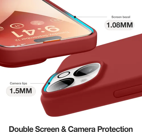 Miniatura 103 de GONEZ Funda de silicona para iPhone 15 Pro Max, compatible con Magsafe, protector de cámara + protector de pantalla, forro de microfibra suave