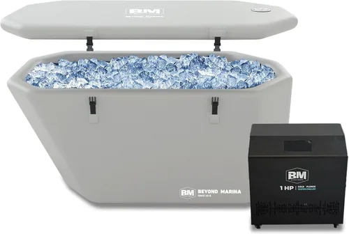 Miniatura 11 de Bañera de hielo inflable para atletas, con borde inclinado, compatible con enfriador de agua, tapa aislada, hoja de suelo de EVA, mochila, 155 2-Gris