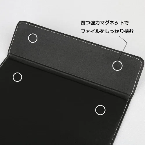 Miniatura 4 de KINGFOM Carpeta de archivos de escritorio de oficina de cuero A4 con clip de papel para dibujo y escritura, carpeta de archivos de tableta con clip