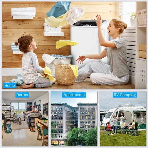 Miniatura 6 de Nictemaw Lavadora portátil, lavadora portátil de 2.4 pies cúbicos, capacidad de 17.8 libras, lavadora completamente automática con 10 programas, 8