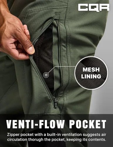 Miniatura 6 de CQR - Pantalones tácticos de invierno para hombre, diseño térmico tipo cargo con forro de vellón para exteriores, esquí, nieve y senderismo