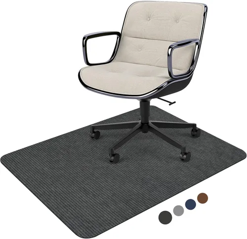 Placoot Tapete para silla de escritorio para suelo de madera dura, superficie de pana de 55 x 35 pulgadas, tapete para silla de oficina para sillas