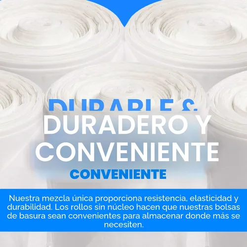 Miniatura 3 de Reli. Bolsas de basura de 6 a 10 galones 1000 bolsas transparentes Baño Fuertes Basura