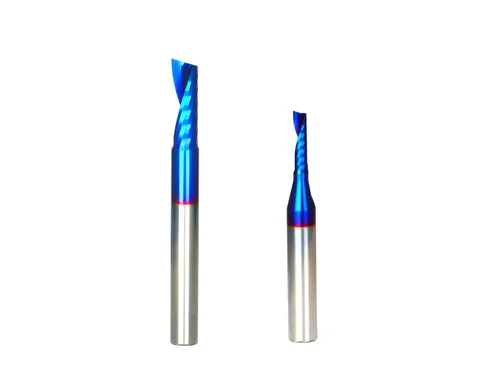 Miniatura 16 de Fresa de extremo CNC de carburo sólido de corte de 1/4 pulgadas de diámetro de corte simple 0 flauta espiral Router Bit para acrílico PVC Ruhi UO131