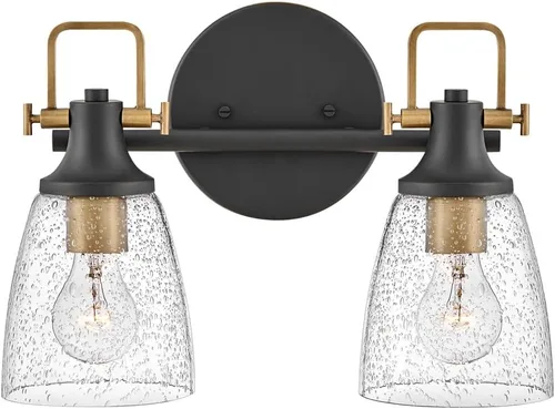 Miniatura 12 de Hinkley Easton 51270PN - Accesorio de tocador de baño de una sola luz, industrial moderno, pantalla de vidrio transparente, se monta hacia arriba