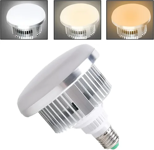 Bombilla LED tricolor regulable de 85 W, bombilla de caja de luz en espiral de 5500 K en enchufe E27 para fotografía, fotografía, video, estudio,