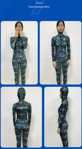 Miniatura 5 de Traje de baño de licra de cuerpo completo para hombres y mujeres, traje de baño de manga larga, protección UV, surf, natación, buceo, esnórquel