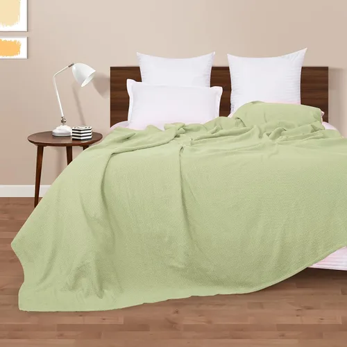 Miniatura 4 de BOUTIQUO - Manta para cama 100% algodón, térmica transpirable, tamaño Full - Queen, suave manta de nido de abeja 90"x90", manta de cama de algodón