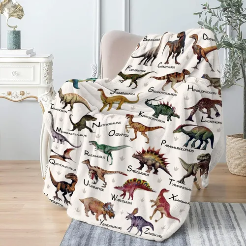 Miniatura 20 de Manta Personalizada con Nombre de Dinosaurio Regalos Personalizados Mantas de Franela Súper Suaves y Ligeras Manta para Niños, Adultos, Adecuada