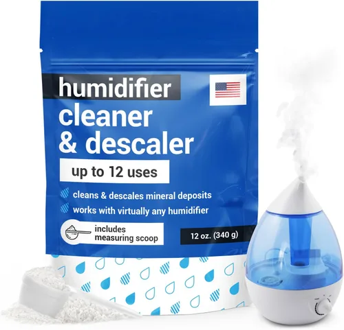 IMPRESA Humidificador limpiador y descalcificador en polvo, 12 onzas, 12 usos, polvo de ácido cítrico y removedor de minerales de agua