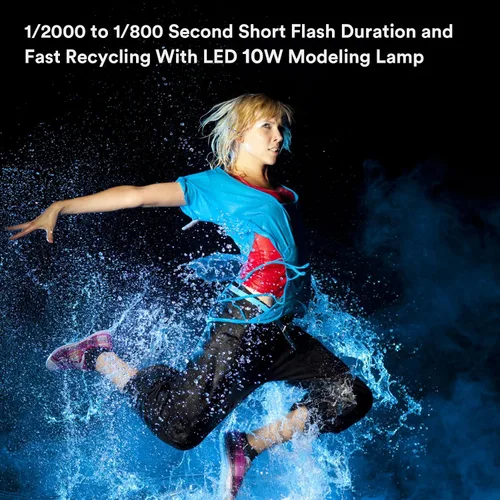 Miniatura 4 de Godox MS200V MS200-V - Luz estroboscópica de estudio, 200W 110V 2.4G Flash de fotografía compacta, lámpara de modelado LED de 10W, monolight