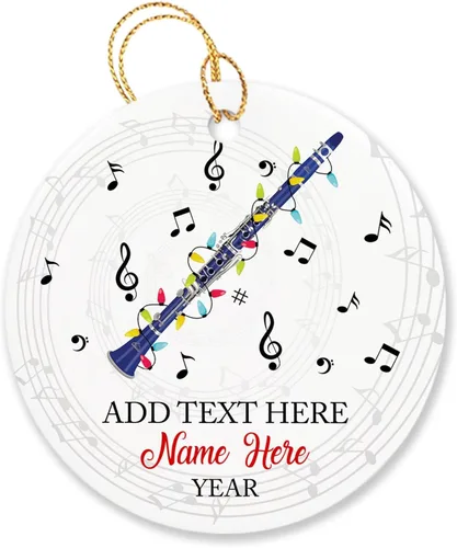Miniatura 7 de Adorno de Navidad personalizado de acordeonista que toca acordeón, nombre personalizado y año, adorno de Navidad para acordeonista, instrumento