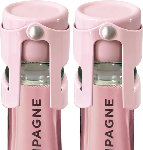 Miniatura 7 de HYZ Tapones para champán, paquete de 2, tapón de botella de vino espumoso de acero inoxidable con sello hermético de silicona pura, protector