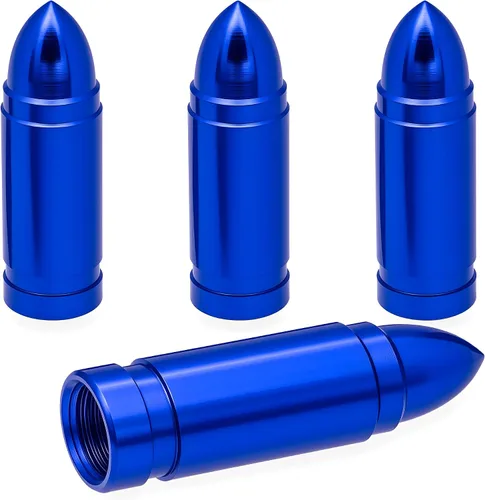 Miniatura 35 de 4 piezas de tapas de válvula de neumático estilo bala, resistentes a la corrosión, tapas universales de válvula de neumático de aleación de aluminio