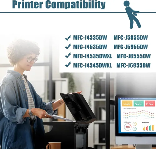 Miniatura 3 de Paquete combinado de cartuchos de tinta compatibles LC406 de repuesto para Brother LC406 para impresoras MFC-J4335DW MFC-J4335DW XL MFC-J6555DW