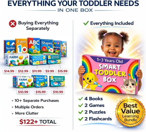 Miniatura 3 de TOYVENTIVE Libros educativos, tarjetas flash y rompecabezas: regalos de cumpleaños para niños de 1, 2, 3 y 4 años, juguetes de aprendizaje