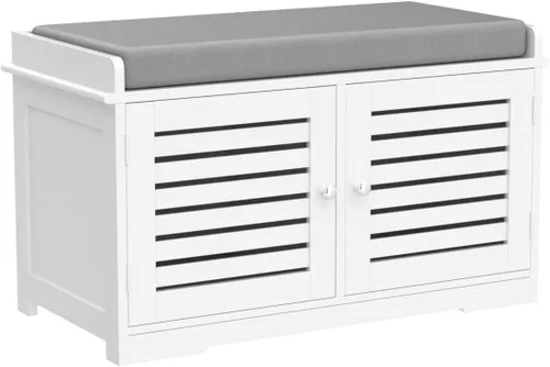 Miniatura 5 de RASOO Zapatero con cajón abatible para niños, organizador de zapatos de 3 niveles con 2 estantes ajustables, banco oculto para zapatos que ahorra