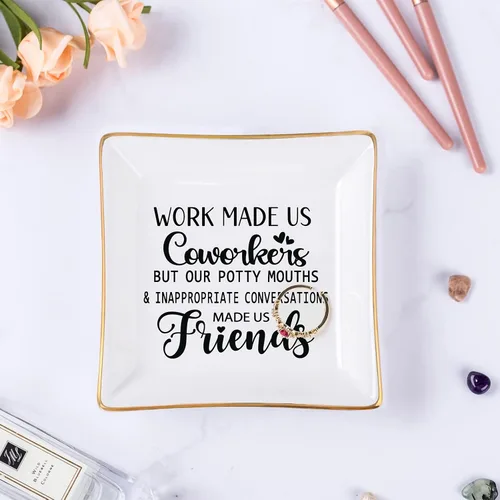 Miniatura 4 de Piudee Regalos para compañeros de trabajo para mujeres, plato de joyería de trabajo y amigos, regalo de agradecimiento para compañeros de trabajo