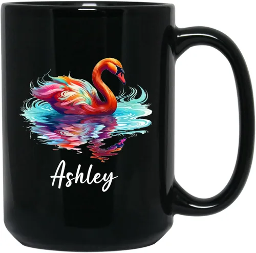 Miniatura 18 de Taza de café personalizada con nombre, taza de café personalizada con animales marinos coloridos del océano, 11 onzas, 15 onzas, taza de cerámica