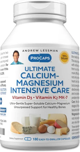 Miniatura 12 de ANDREW LESSMAN Cuidado Intensivo de Calcio-Magnesio Definitivo con Vitamina D3 y K2 MK7-120 mcg - 720 Cápsulas – Esenciales para la Salud