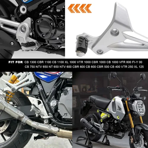 Miniatura 6 de Mokuo Estriberas delanteras de motocicleta aptas para CBR 1100, CB 1100 XL, VFR 800, CB 750, NT 650, CBR 600, VTR 250, XL 125 Pie delantero