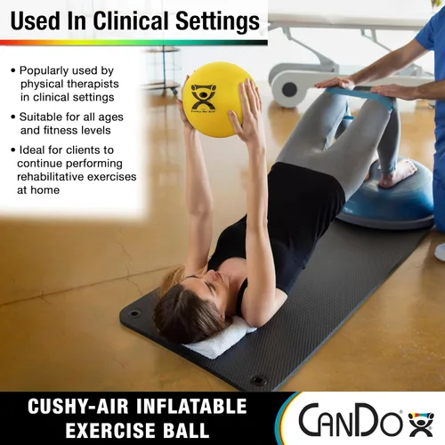 Miniatura 6 de CanDo Bola de mano Cushy-Air para rehabilitación, ejercicios, terapia de manos, terapia ocupacional, fortalecimiento de manos, mejora las Verde (10")