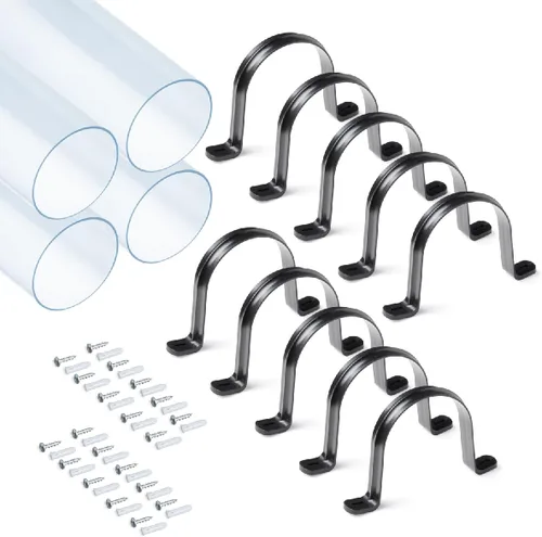 Miniatura 12 de POWERTEC Tubo de PVC transparente de 4 x 36 pulgadas de largo, 4 tubos de plástico rígido, tubo redondo compatible con accesorios de recolección