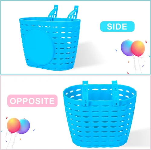 Miniatura 2 de Cesta de bicicleta para niños, cesta de bicicleta con campana, radios de rueda, gafas, accesorios de bicicleta para niños y niñas Azul