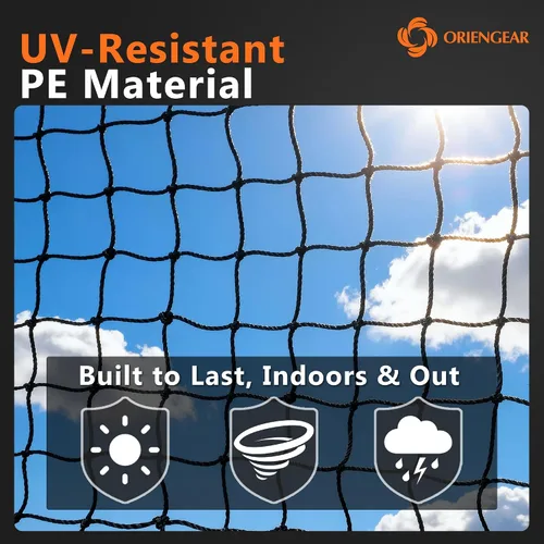 Miniatura 3 de ORIENGEAR Baseball Batting Cage Nets, ONLY NET, 70'L/55'L/35'L/20'L Baseball and Softball Cage Netting, 1.88" #45 Mesh, Professional Fully Enclosed