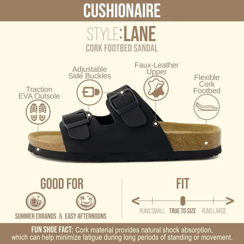Miniatura 4 de CUSHIONAIRE Lane - Sandalias con plantilla de corcho para mujer, muy cómodas