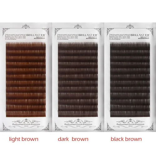 Miniatura 8 de Scala - Pestañas postizas de grosor de 0.004 in, rizo C, marrón claro, marrón oscuro, negro y marrón, extensión de pestañas postizas naturales