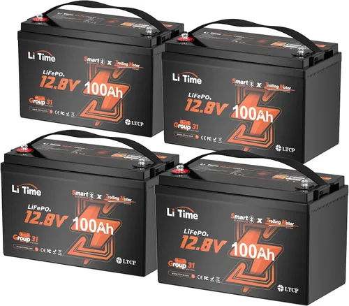 Miniatura 18 de Litime Batería LiFePO4 para motores de trolling de 12V 100Ah (Grupo 31), baterías de litio Bluetooth de 12 voltios, máx. 15000 ciclos profundos