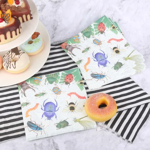 Miniatura 5 de Juego de platos y servilletas desechables para fiestas temáticas, sirve hasta 16 invitados, platos de postre y servilletas para cumpleaños