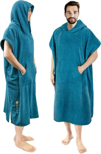 Miniatura 16 de SUN CUBE Poncho de surf cambiador con capucha Toalla de microfibra absorbente de secado rápido con bolsillo para surfear, hombres y mujeres