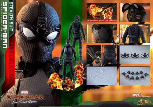 Miniatura 7 de Hot Toys Movie Masterpiece Figura de acción a escala 1/6 Spider-Man (traje sigiloso) MMS541 Lejos de casa versión de lujo Tom Holland