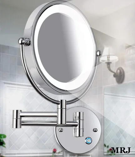 Miniatura 3 de Bathroom Shaving Mirror Wall Mounted 8.5 inch Makeup Mirror with Led Lights True Image and X5 Magnified Vanity Mirror 360° Free Rotation Extendable