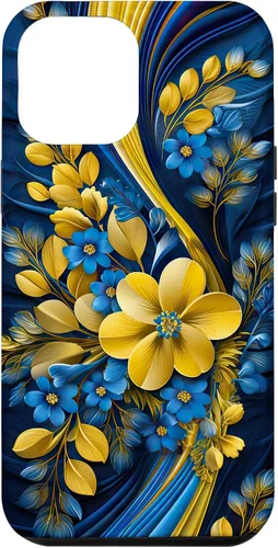 Miniatura 25 de Bandera de estilo floral de Ucrania para iPhone 11 Pro Max - Funda del orgullo ucraniano