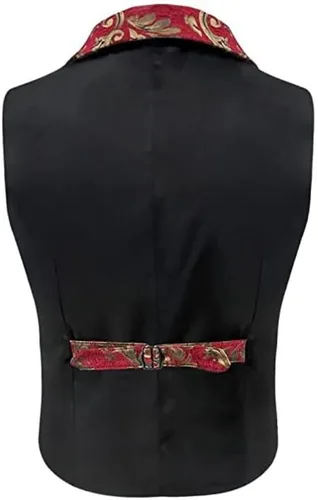 Miniatura 6 de Premium Mens Victorian Waistcoat Steampunk Jacquard Brocade Suit Vest Renaissance Gothic Outerwear
