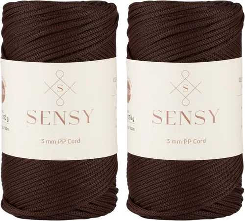 Miniatura 69 de Sensy - Cuerda de poliéster prémium de 0.118 pulgadas (0.118 in), 131 yardas, 100% polipropileno, cordón de macramé, cuerda de ganchillo de 0.118