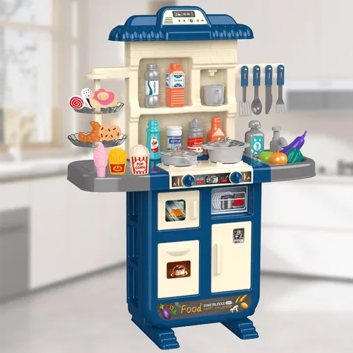 Doloowee Juego de cocina para niños, juguete de cocina para niños pequeños de 3 a 5 años con más de 40 accesorios, juego de cocina de juguete para